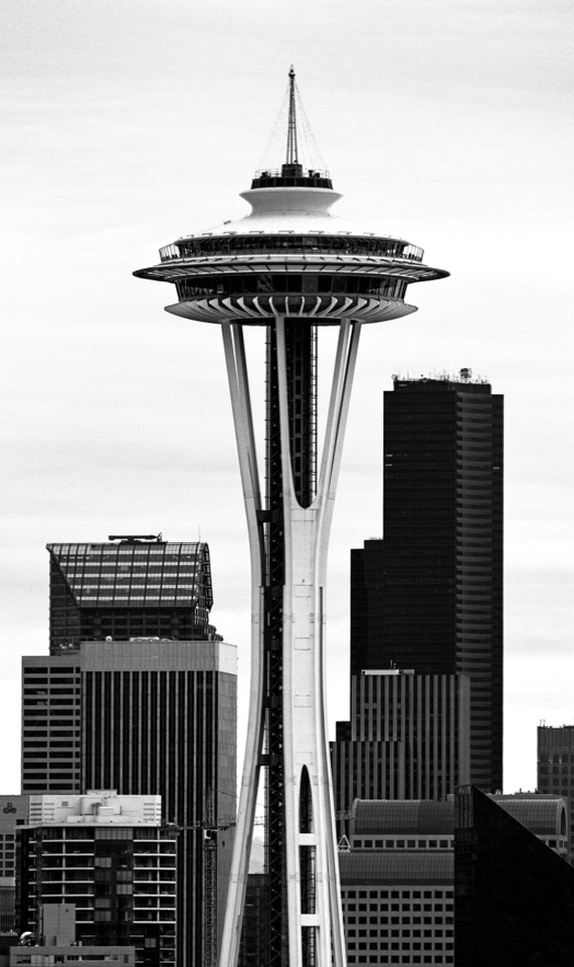 Space Needle, Seattle skyline, Queen Anne view of Seattle, Seattle, Jeff King Photography, Kodak T-Max 400