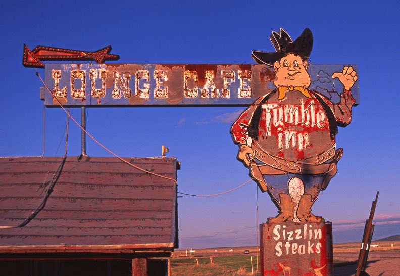 Tumble Inn Lounge Cafe, Powder River Wyoming, Powder River WY, Highway 20 Wyoming, Fuji Velvia 50, Jeff King Photography