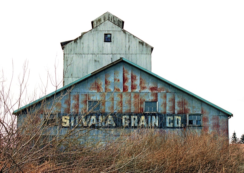 Silvana Grain Co., Silvana WA, Silvana Wash., Silvana barn, Silvana farm, Washington state grain silo, Stanwood WA, Stanwood Wash., Kodak Portra 400, Jeff King Photography