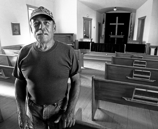 Larry Dodge of Hay WA, Hay Wash., Palouse church, Palouse wheat field, Palouse wheat farm, Kodak T-Max 400, Jeff King Photography