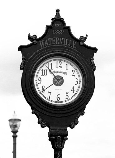 Waterville Plateau, Waterville WA, Waterville Wash., Waterville street clock, Kodak T-Max 400, Mamiya 645 Pro, Jeff King Photography