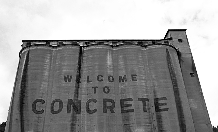 Concrete WA, Contrete Wash. Welcome to Concrete, North Cascades, Marblemount WA, Marblemount Wash., Kodak T-Max 400, Jeff King Photography