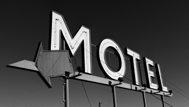 Coulee City motel sign, Coulee City WA, Coulee City Wash., Waterville Plateau, State Route 26, Kodak T-Max 400, Jeff King Photography