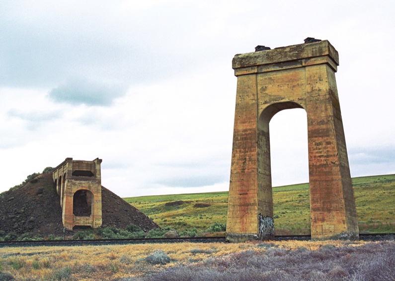 Lind WA, Lind Wash., railroad viaduct in Lind, Milwaukee Road railroad viaduct in Lind, Kodak Portra 400, Palouse, Palouse wheat field, Palouse railroad, Jeff King Potography