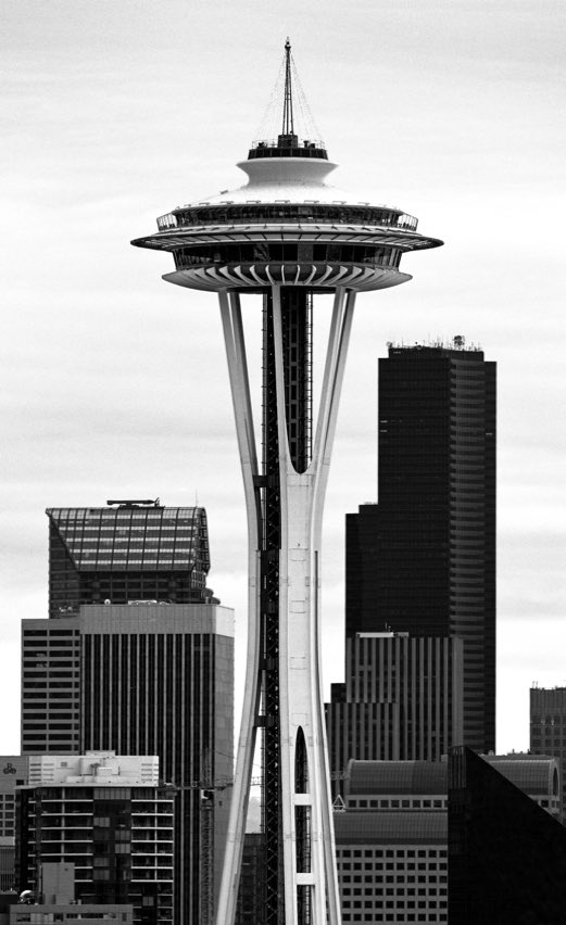 Seattle Space Needle, Seattle landmark, Seattle skyline, Jeff King Photography, Kodak T-Max 400, Mamiya 645 Pro